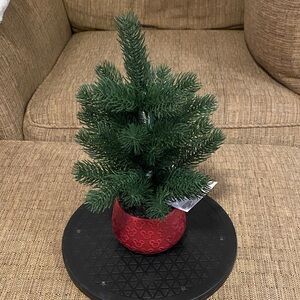 Disney Green Holiday Tree in Red Planter with Mickey heads